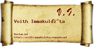 Voith Immakuláta névjegykártya